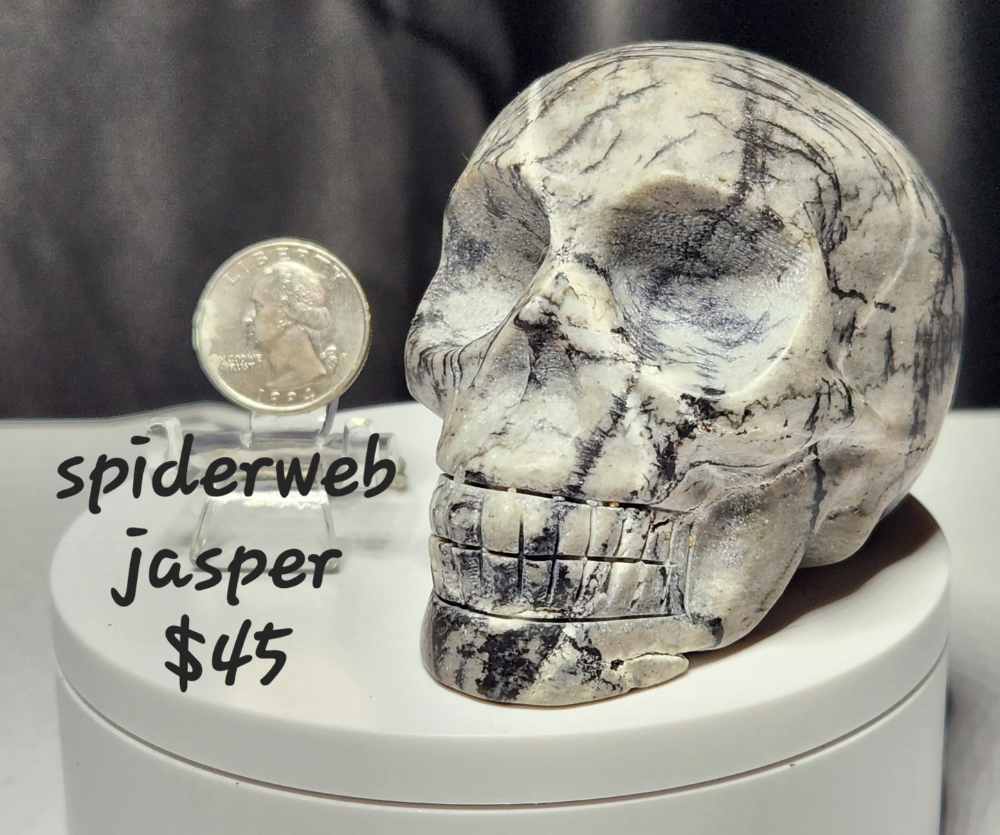 Spiderweb Jasper Skull