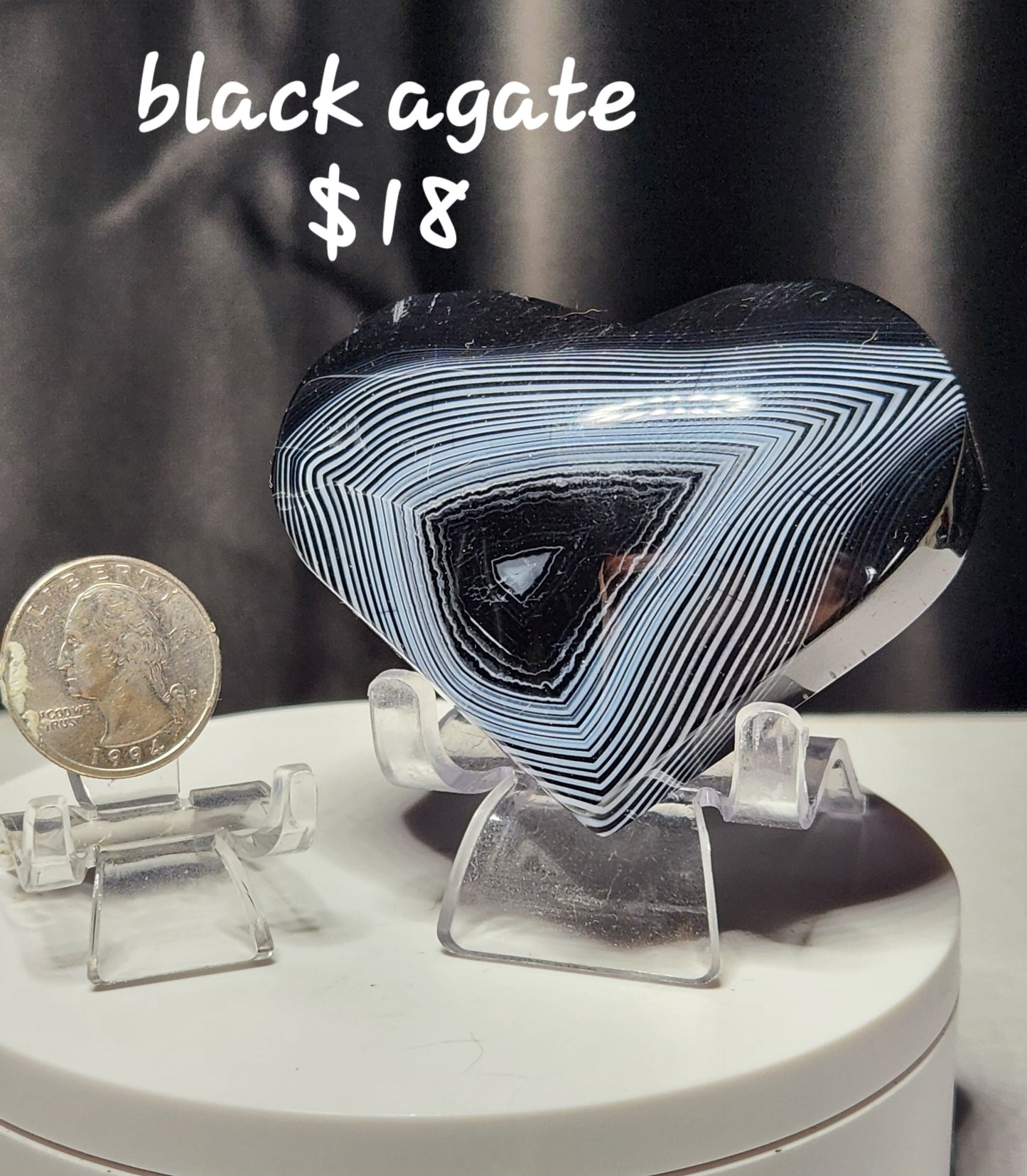 Black agate heart