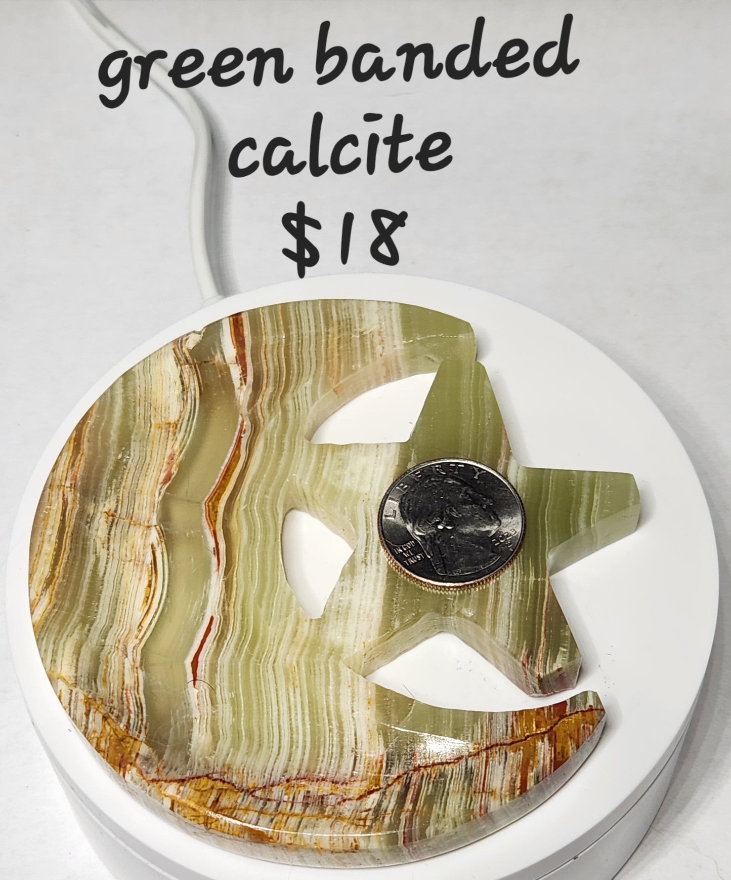 Green Banded Calcite Dish