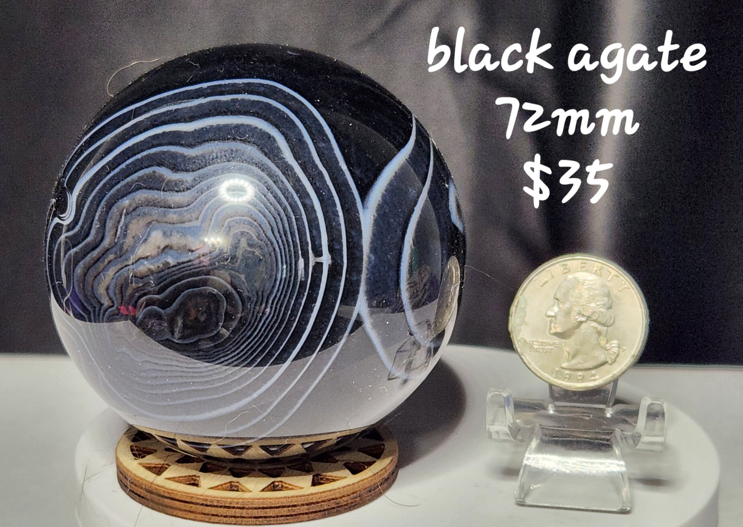 Black agate Sphere