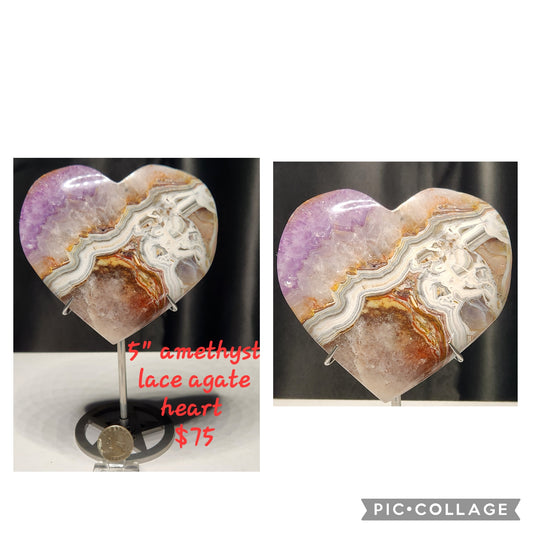 Amethyst/ Crazy Lace agate w/stand