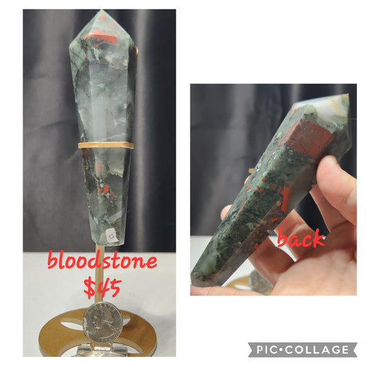 African Bloodstone Wand w/ stand