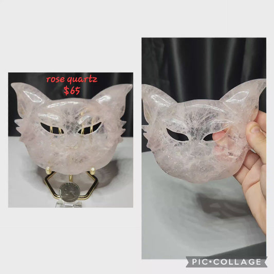 Rose quartz Mask w/stand